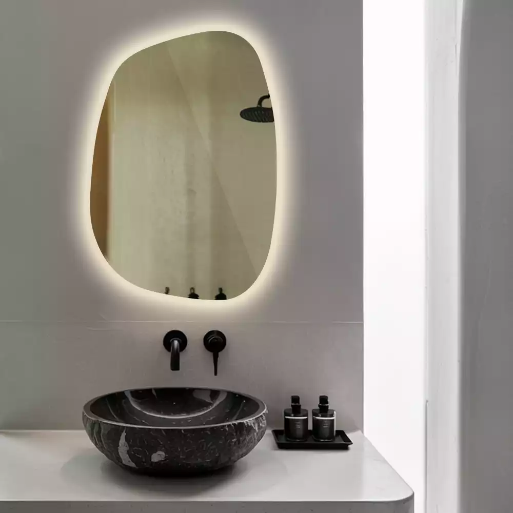 Lustro LED o kształcie nieregularnej plamy