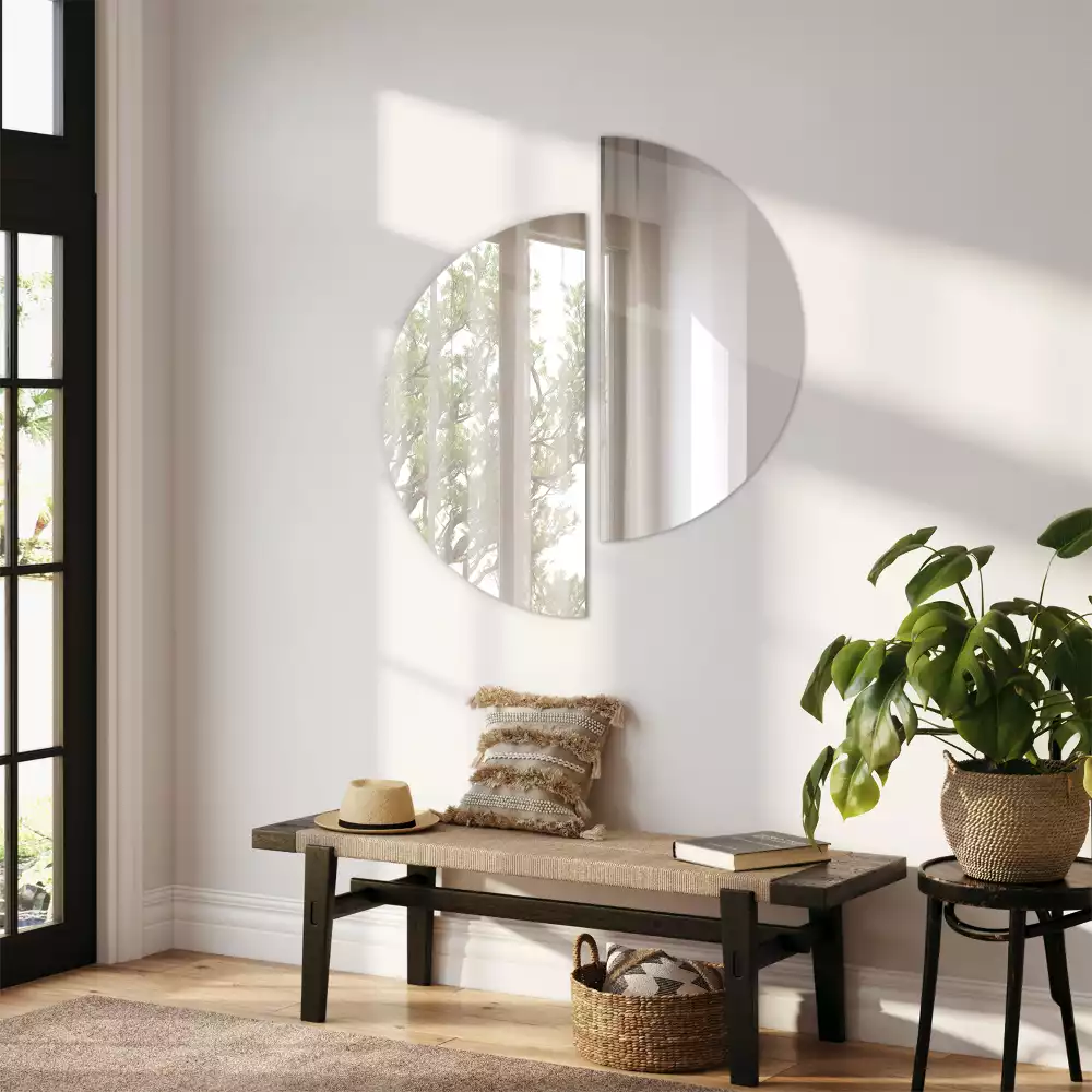 Lustro półkole bezramowe wiszące