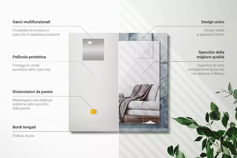 Lustro ramka z nadrukiem prostokątne struktura kamiennej skały
