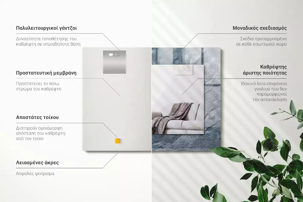 Lustro ramka z nadrukiem prostokątne struktura kamiennej skały