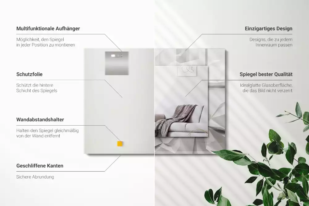 Lustro z nadrukiem prostokątne abstrakcyjne figury geometryczne