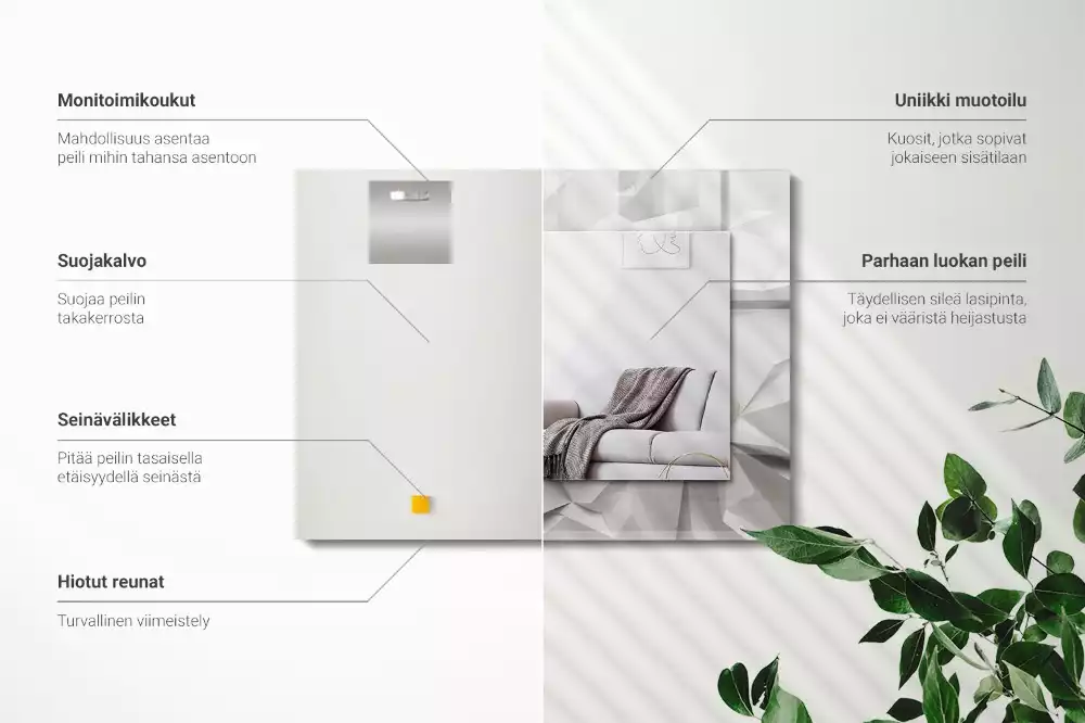 Lustro z nadrukiem prostokątne abstrakcyjne figury geometryczne