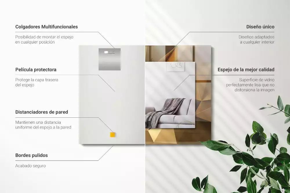 Lustro z nadrukiem prostokątne figury geometryczne