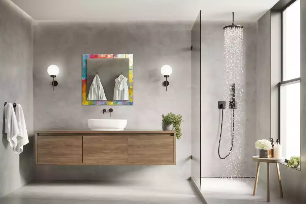 Lustro dekoracyjne prostokątne barwna mozaika abstrakcyjna