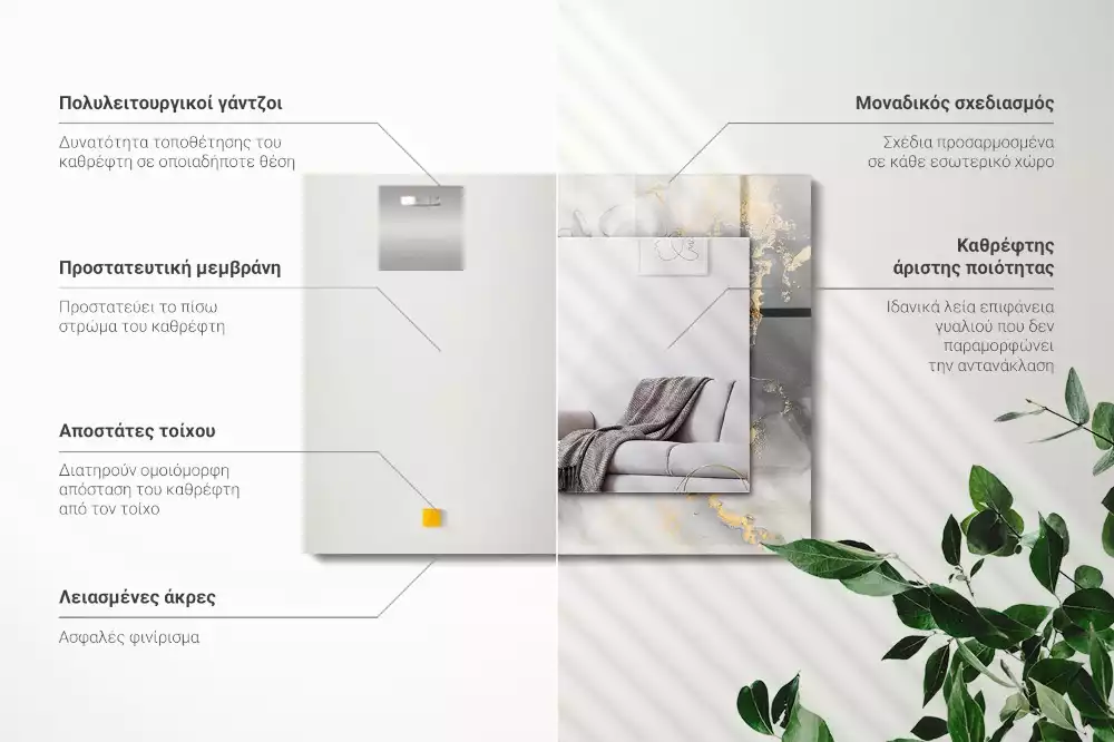Lustro z nadrukiem prostokątne nowoczesna sztuka abstrakcyjna