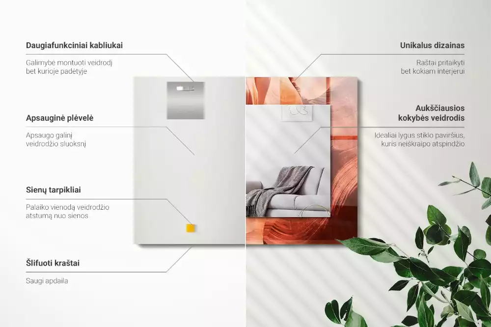 Lustro z nadrukiem prostokątne pustynne skały kanionu
