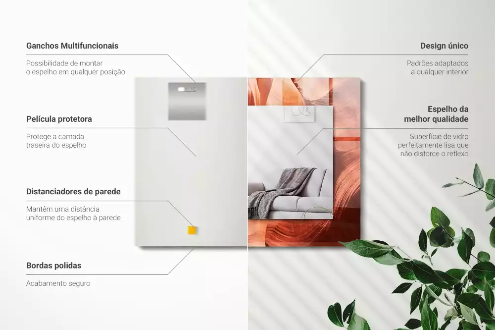 Lustro z nadrukiem prostokątne pustynne skały kanionu