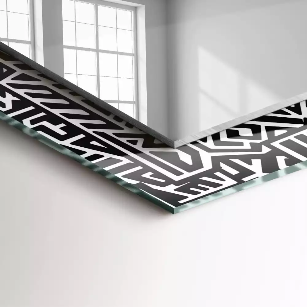 Lustro z nadrukiem prostokątne deseń geometryczny
