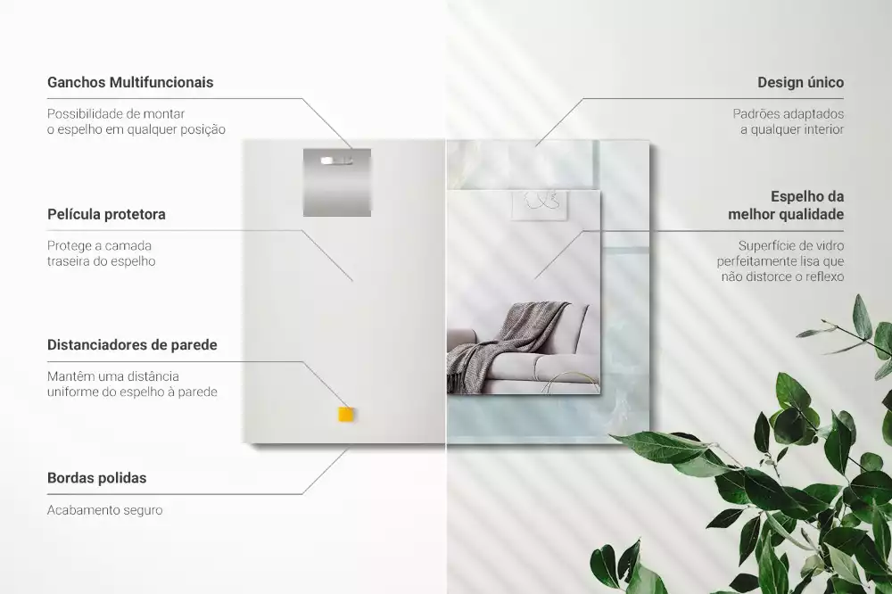 Lustro z nadrukiem dekoracyjne prostokątne błękitny marmur onyksowy