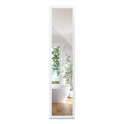 Wysokie stojące lustro biała rama minimalistyczne