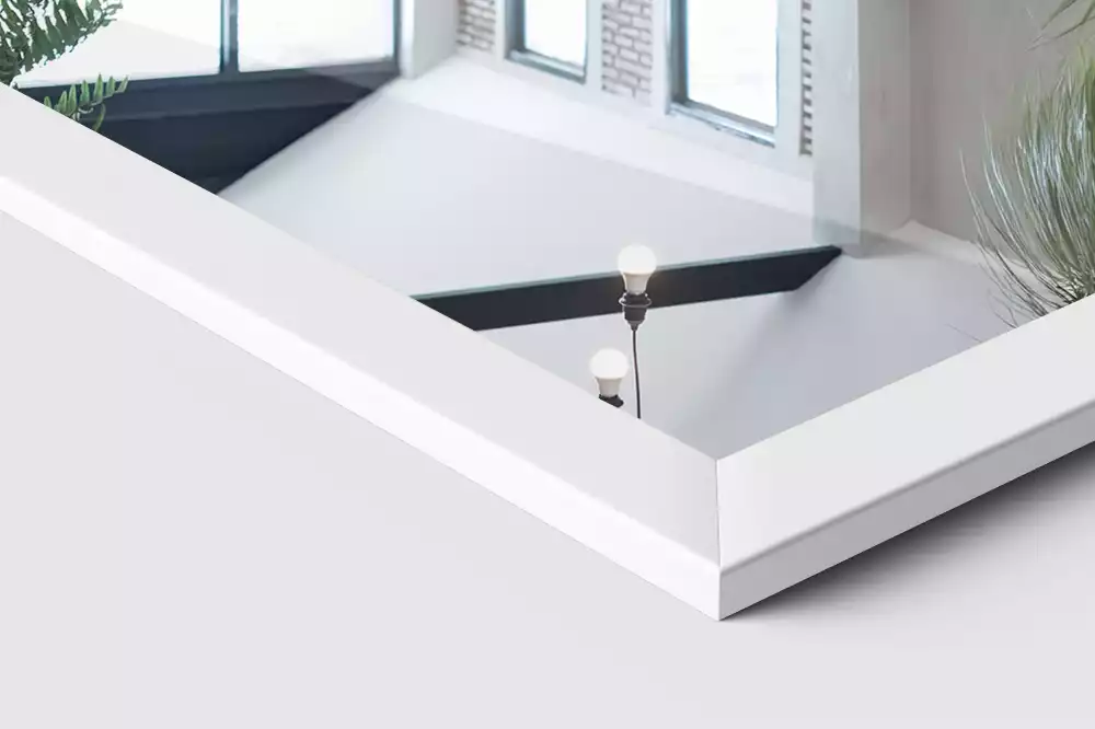 Wysokie stojące lustro biała rama minimalistyczne