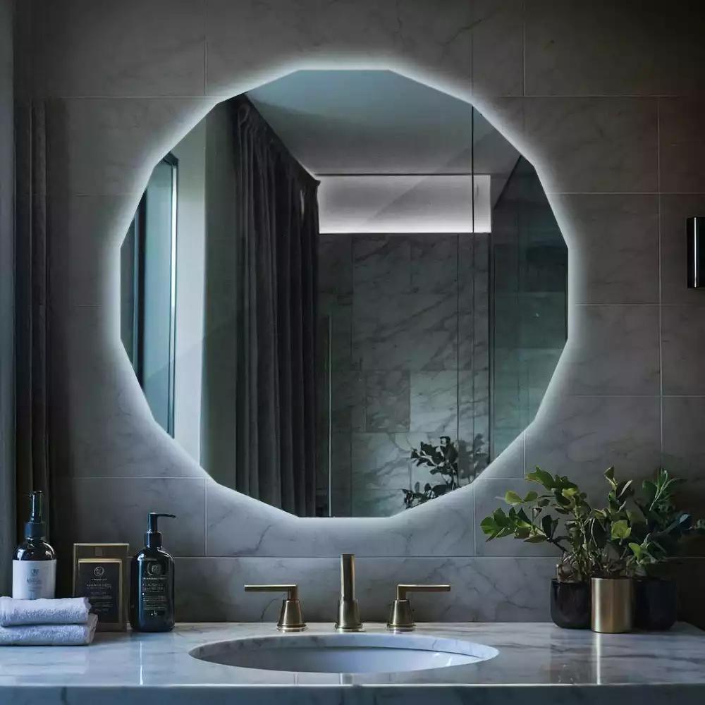 Lustro geometryczne z podświetleniem LED