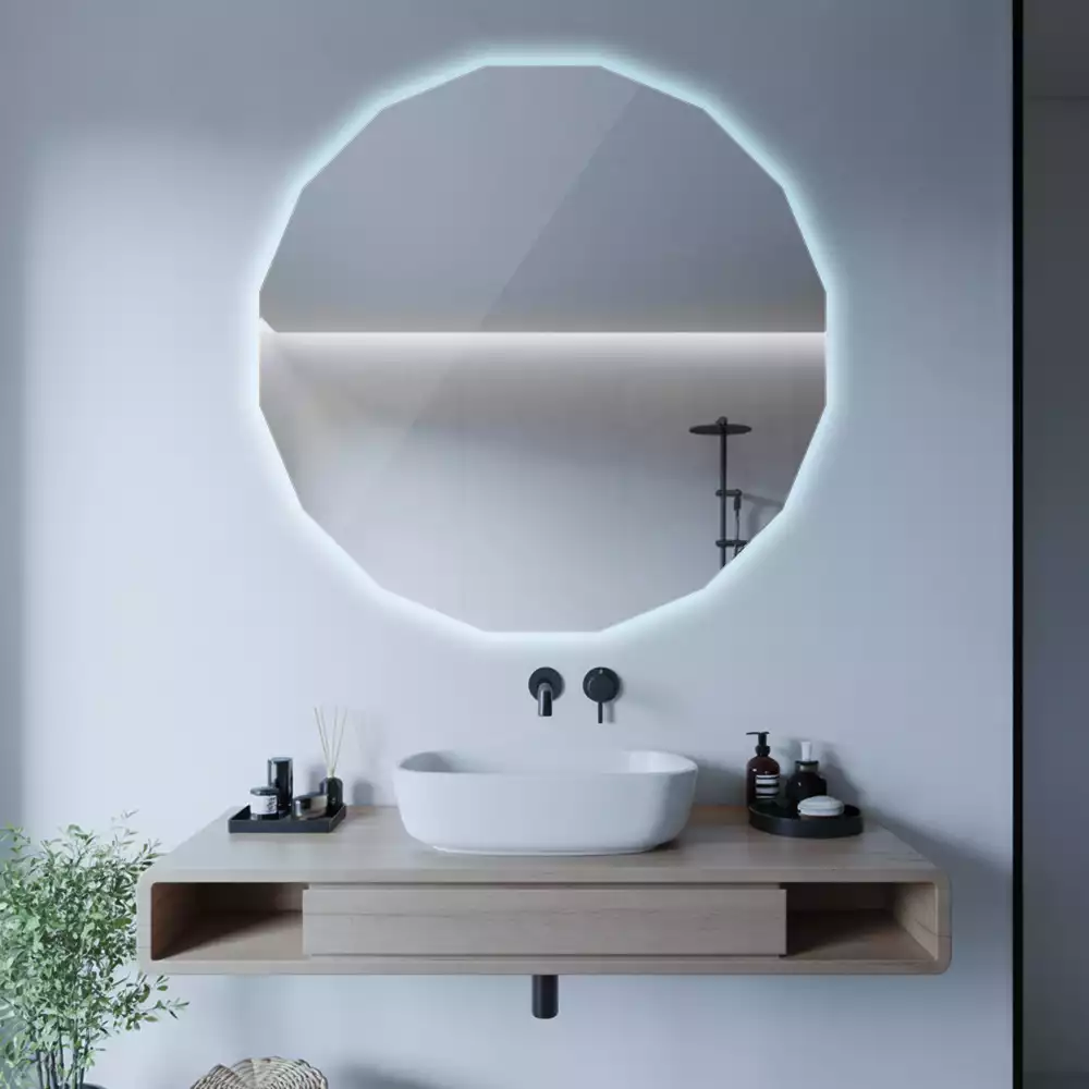 Lustro geometryczne z podświetleniem LED