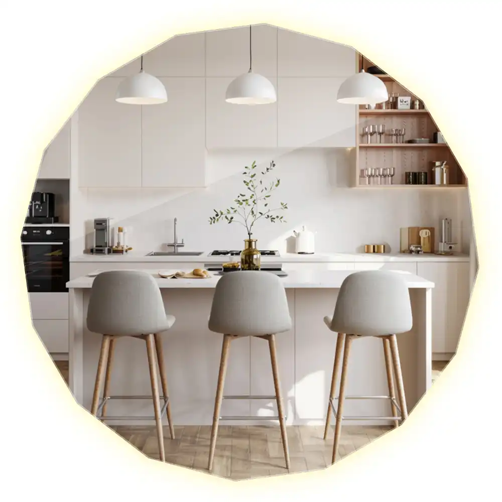 Lustro geometryczne z podświetleniem LED