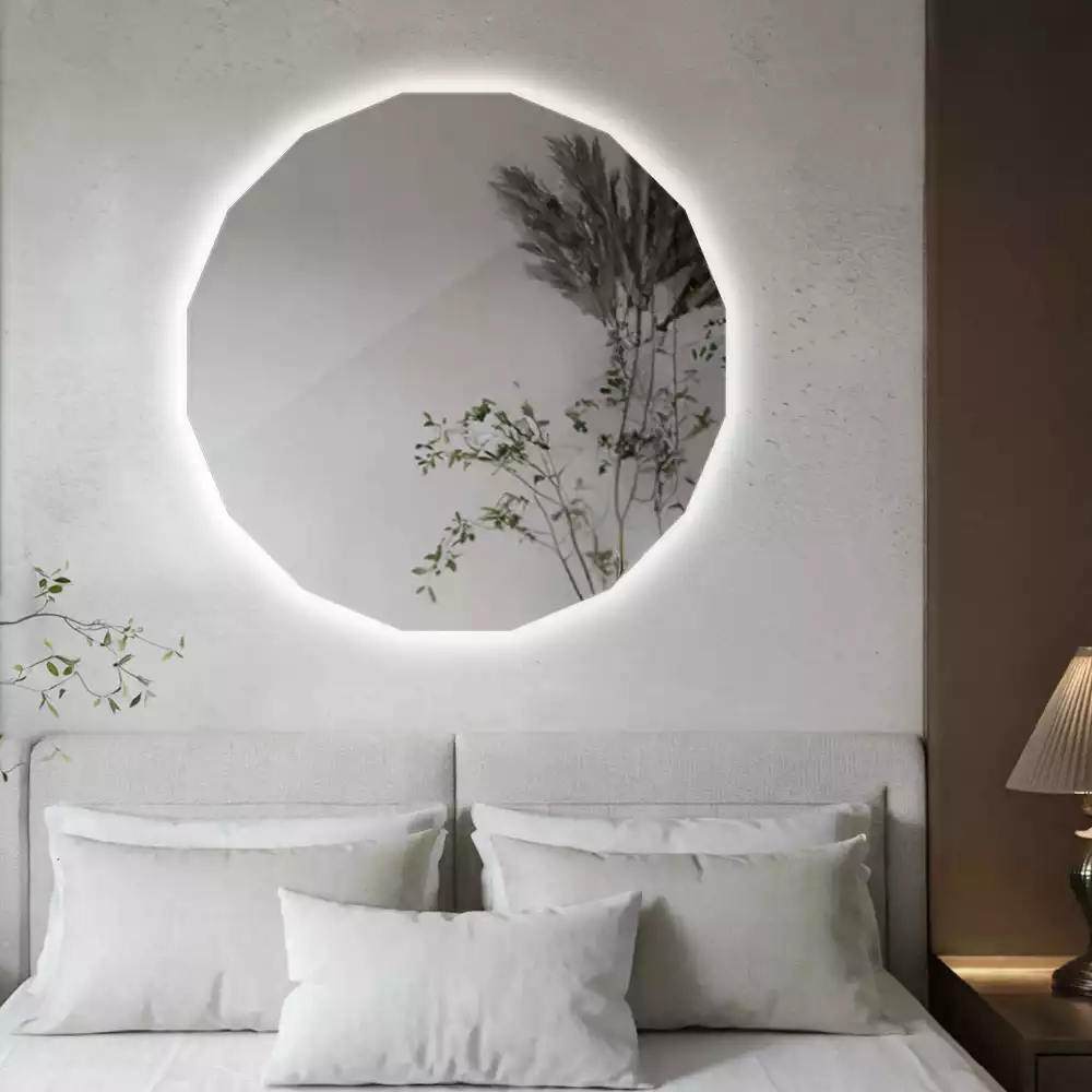Lustro geometryczne z podświetleniem LED