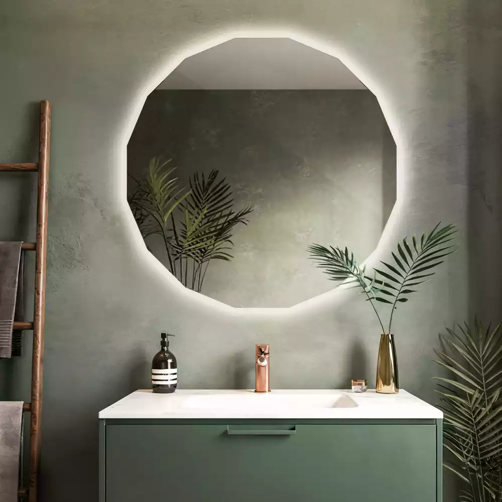 Lustro geometryczne z podświetleniem LED