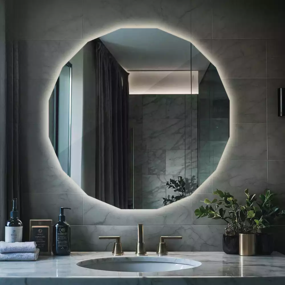 Lustro geometryczne z podświetleniem LED
