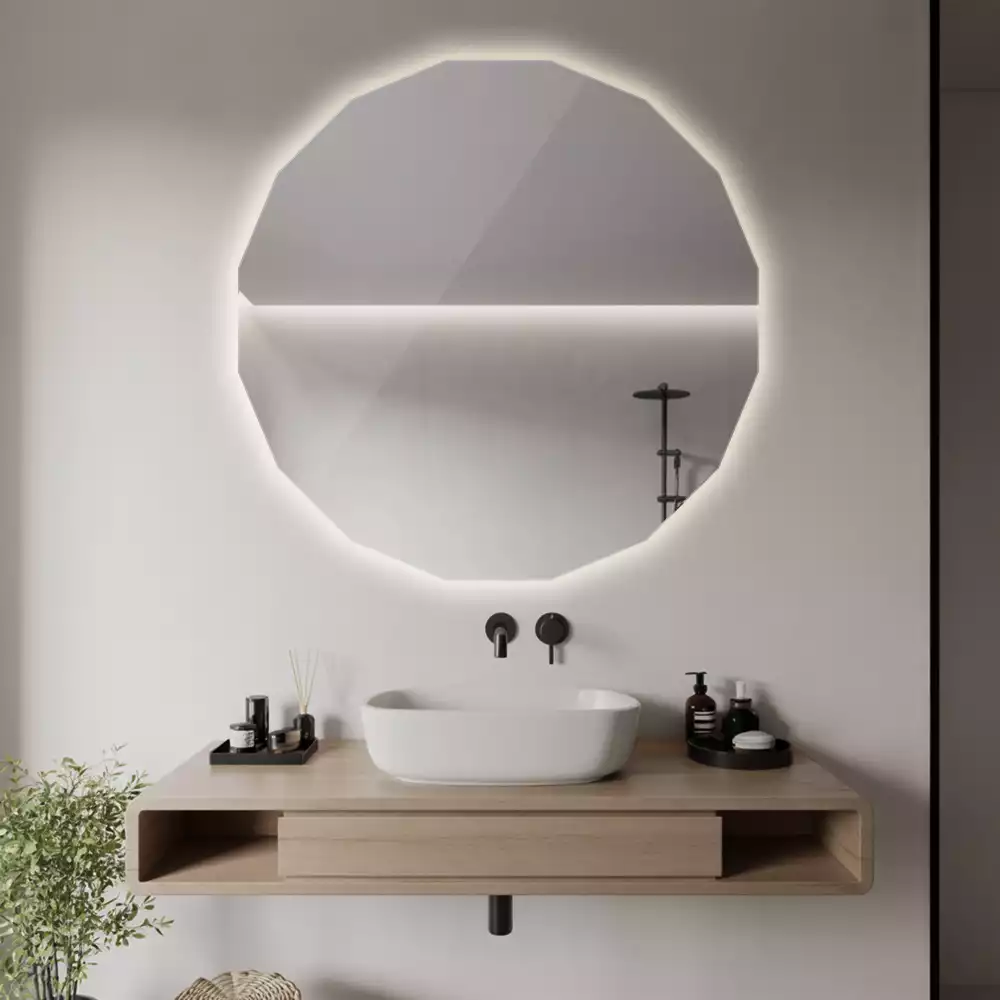 Lustro geometryczne z podświetleniem LED