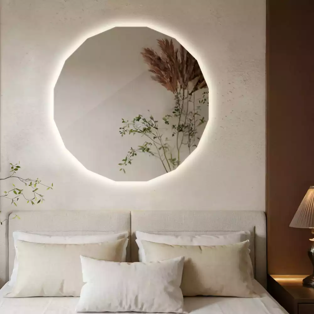 Lustro geometryczne z podświetleniem LED
