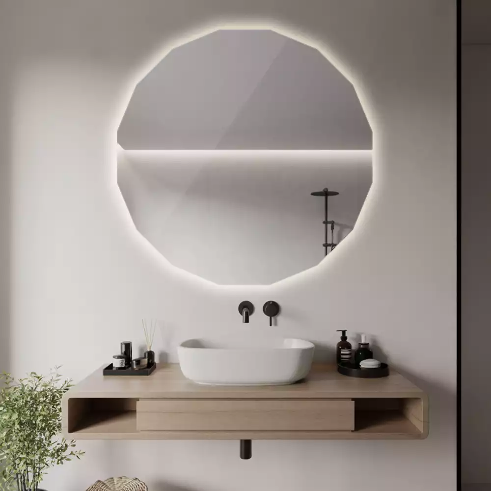 Lustro geometryczne z podświetleniem LED
