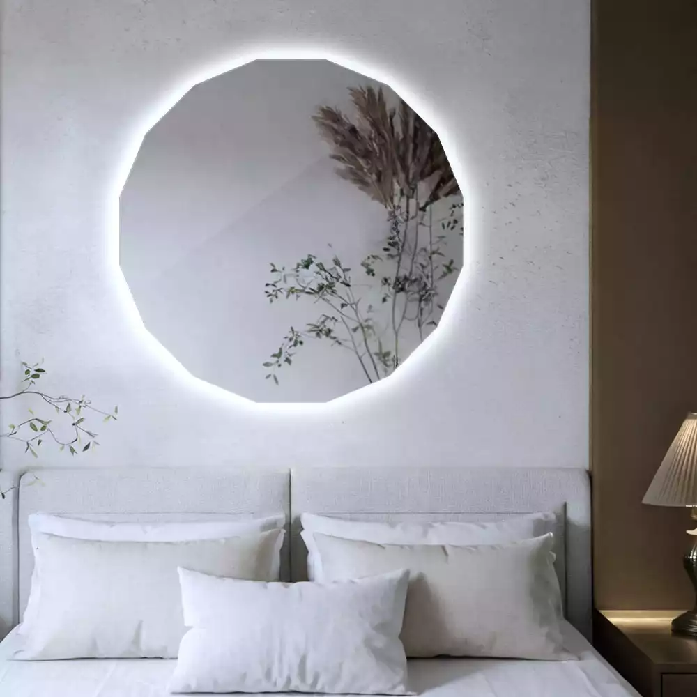 Lustro geometryczne z podświetleniem LED