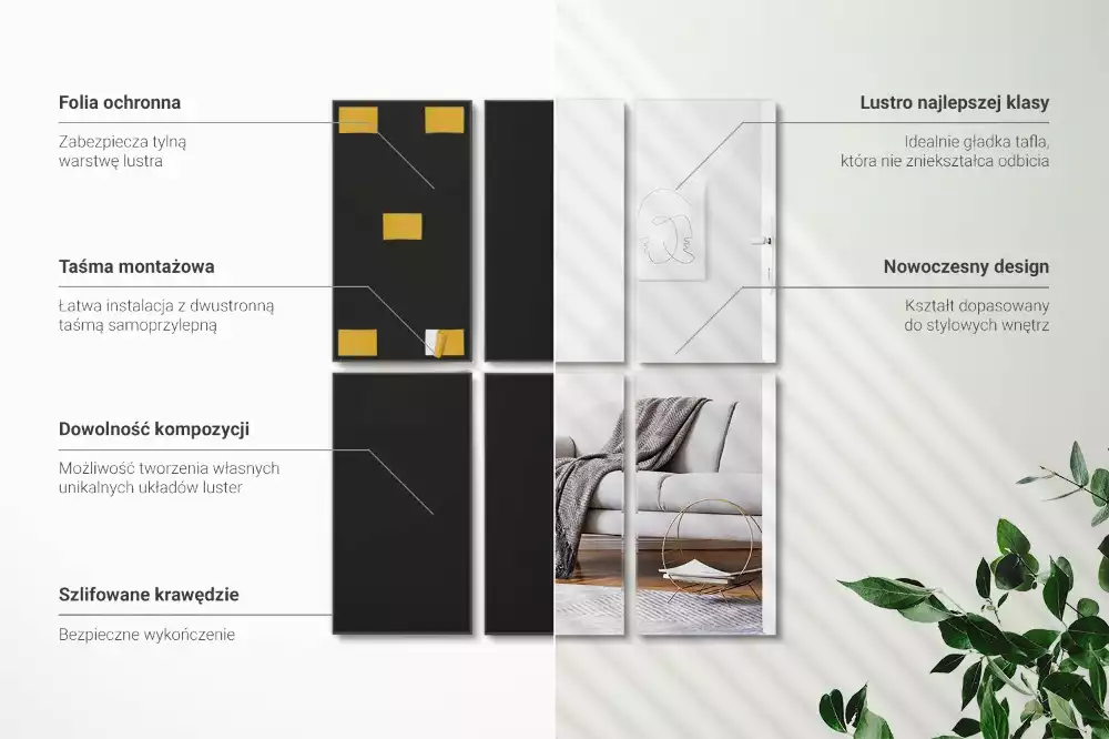 Prostokątne płytki lustrzane