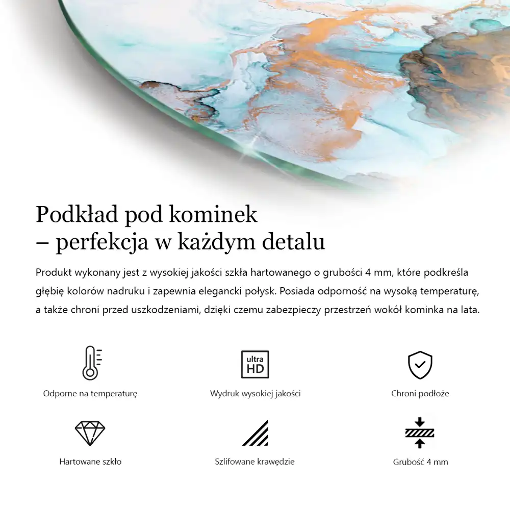 Szyba hartowana pod kozę ćwiartka w kolorze szaro-brązowym