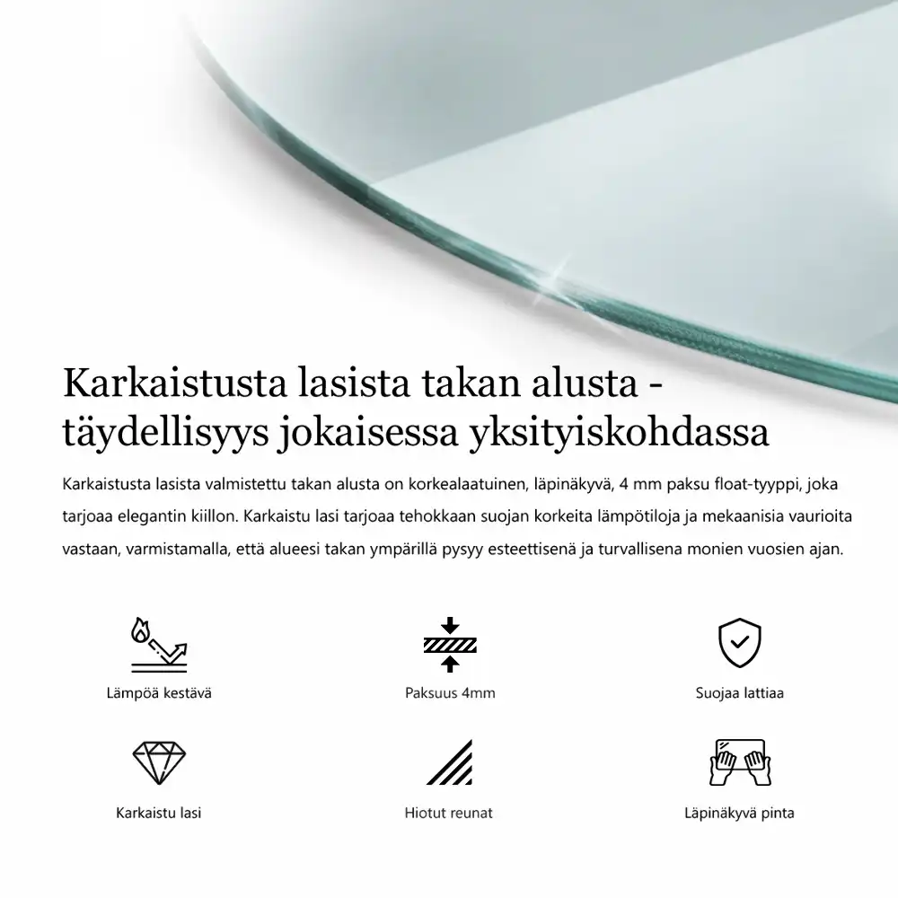 Szyba hartowana pod kominek ćwiartka transparentna