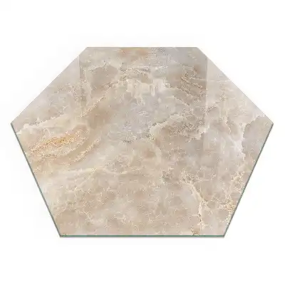 Heksagonalne szkło pod kominek wzór naturalnych minerałów