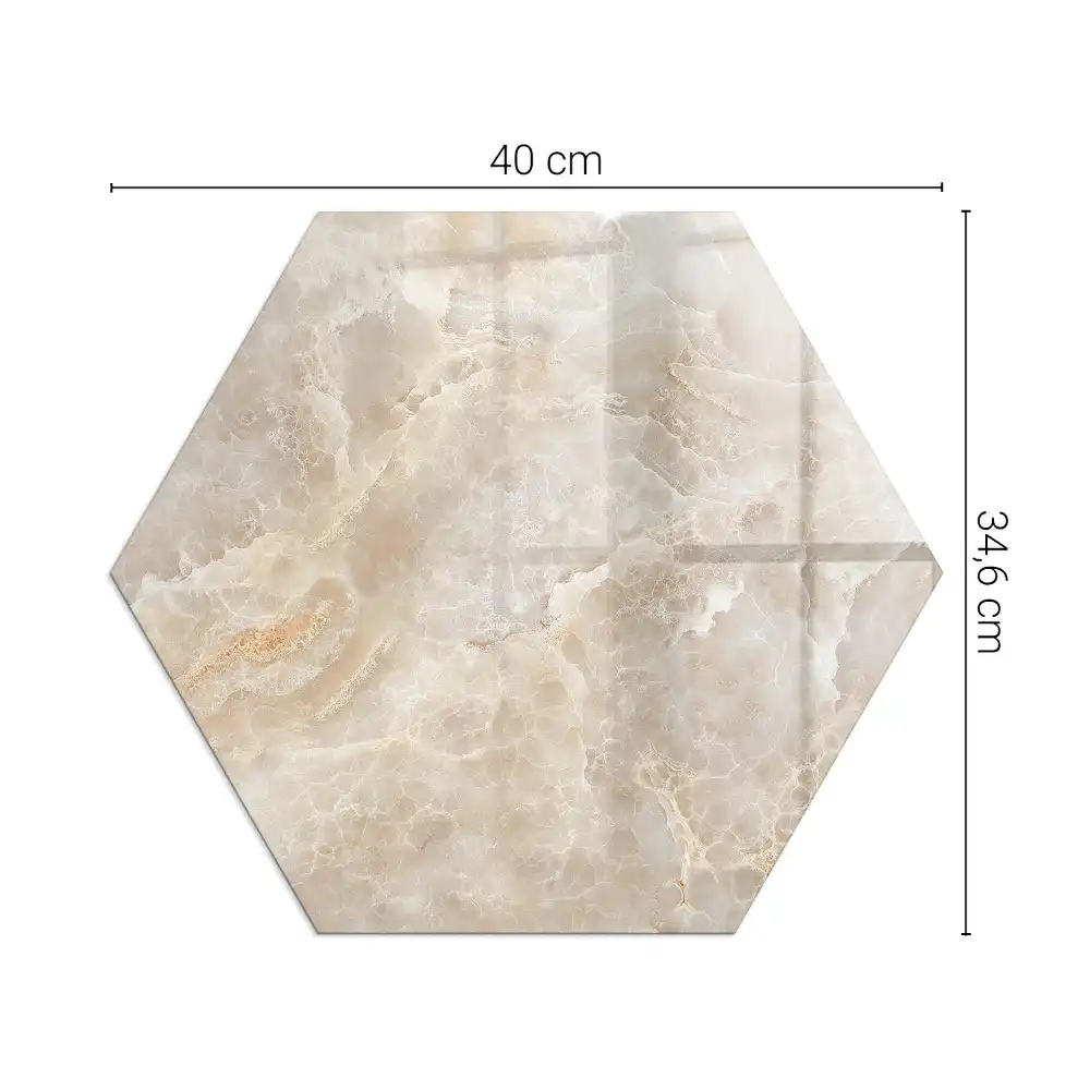 Heksagonalne szkło pod kominek wzór naturalnych minerałów