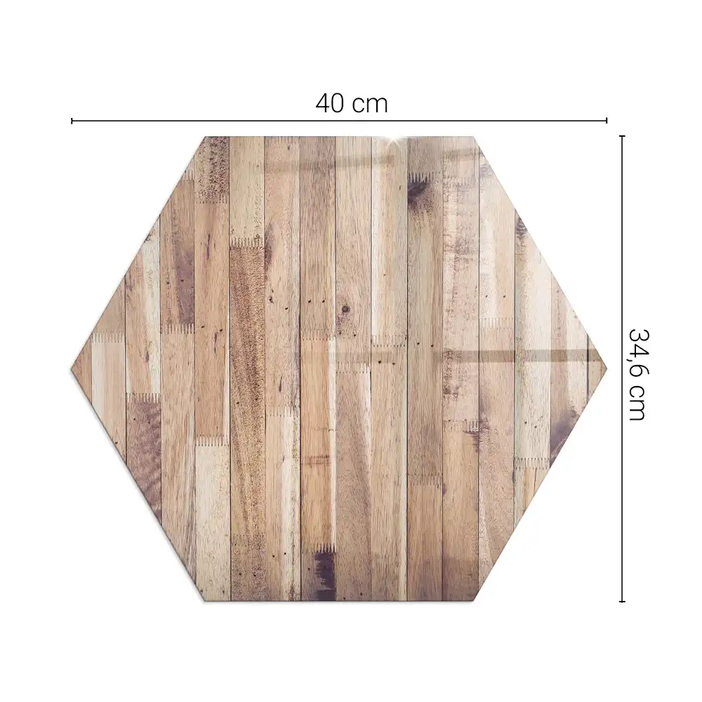 Heksagonalne szkło hartowane przed kominek geometria drewniana w stylu