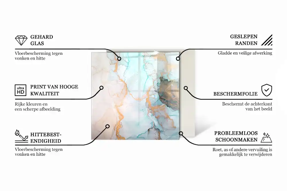Kwadratowa podkładka pod kominek w brązowym kolorze