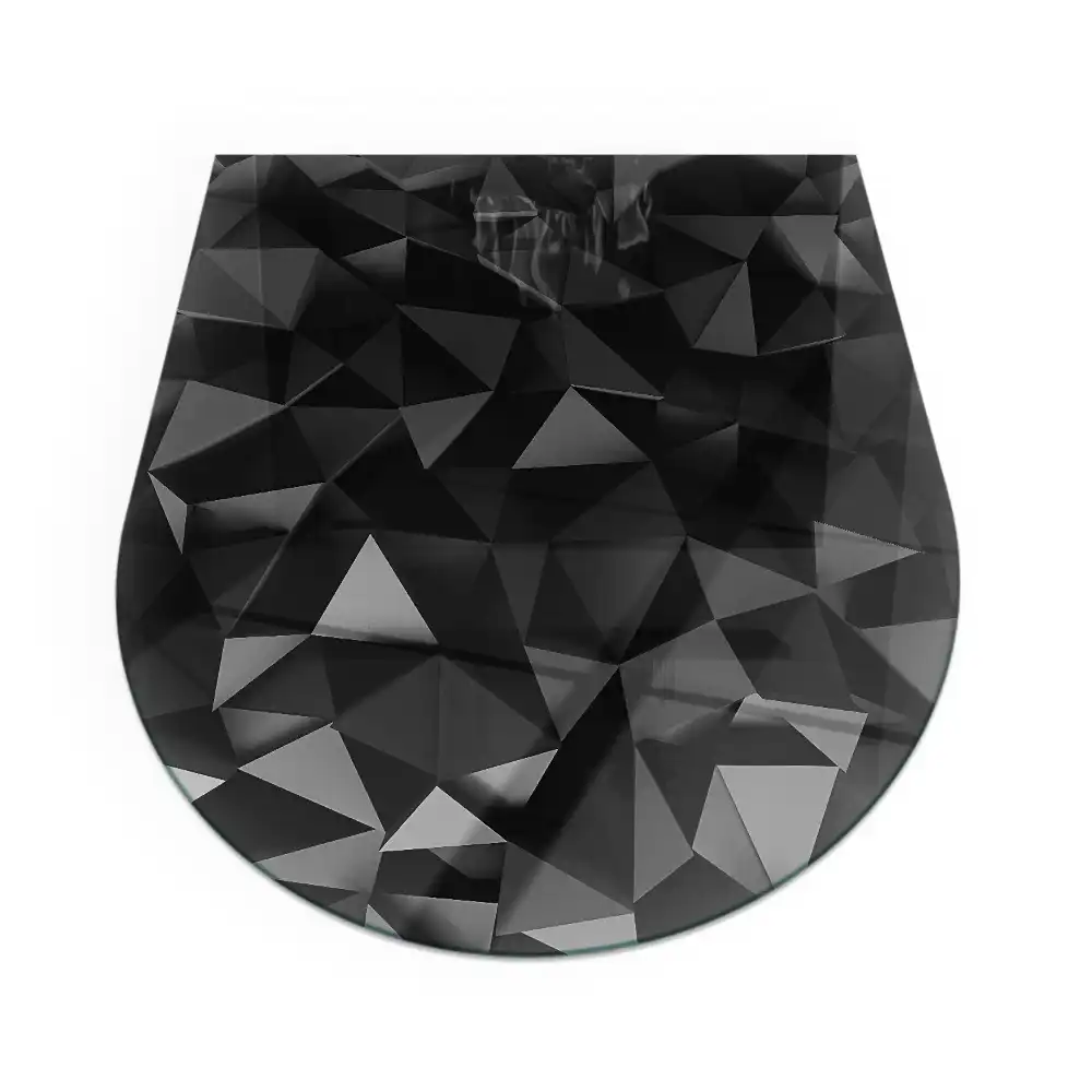 Półowalne szkło pod kominek o geometrycznym wzorze