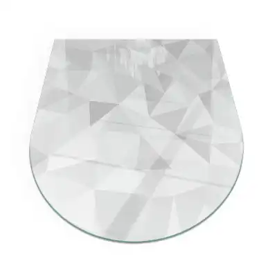 Szkło pod kominek półowalne nowoczesny motyw geometryczny