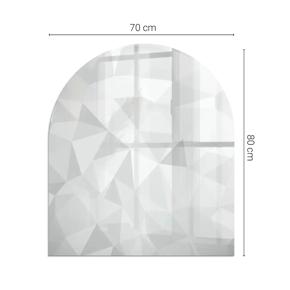 Szkło pod kominek półowalne nowoczesny motyw geometryczny