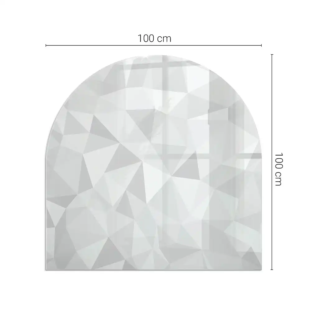 Szkło pod kominek półowalne nowoczesny motyw geometryczny