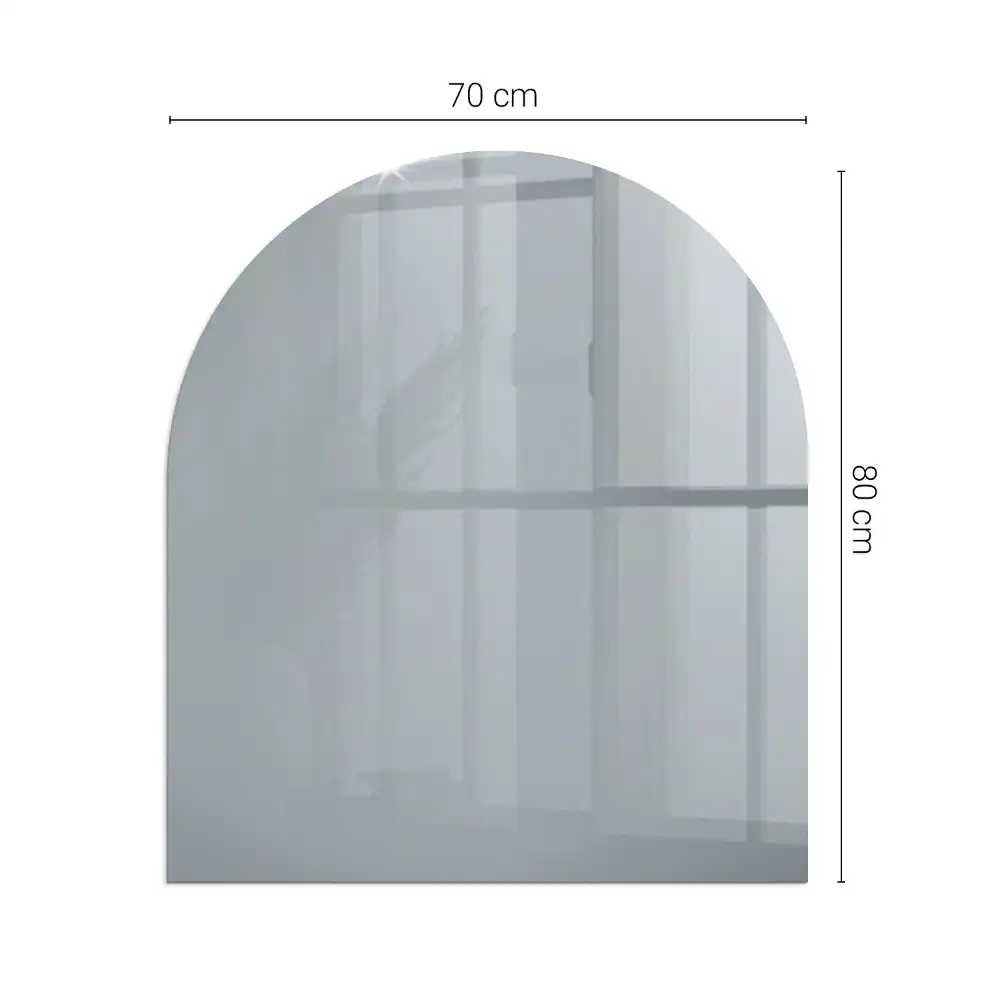 Szkło pod kominek półowalne kolor szary