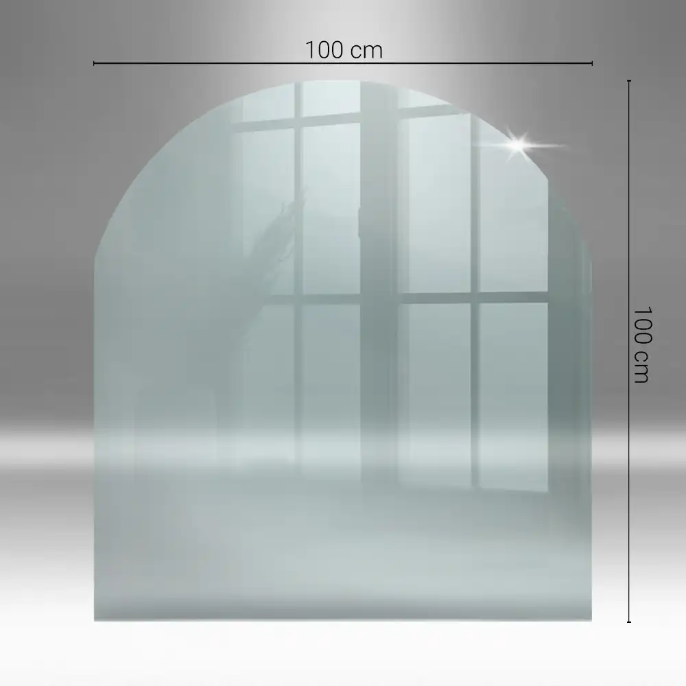 Szyba pod kominek półowalna szkło transparentne
