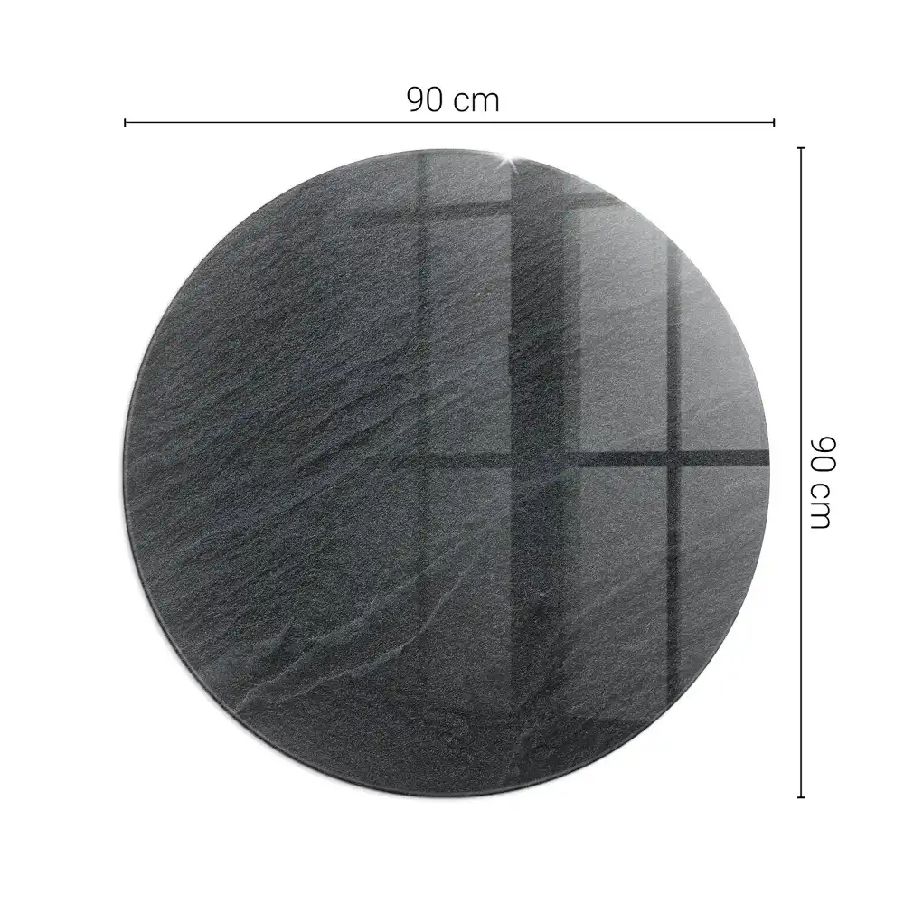 Okrągła szklana podkładka pod kominek z wzorem kamienia naturalnego