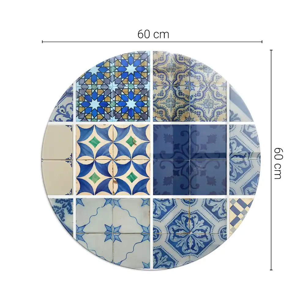 Okrągłe szklane podkładki ceramiczne pod kozę z wzorami