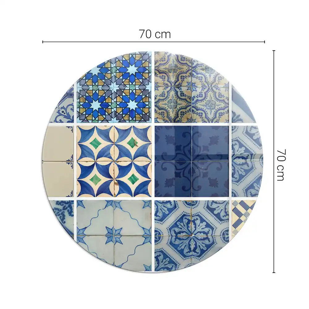 Okrągłe szklane podkładki ceramiczne pod kozę z wzorami