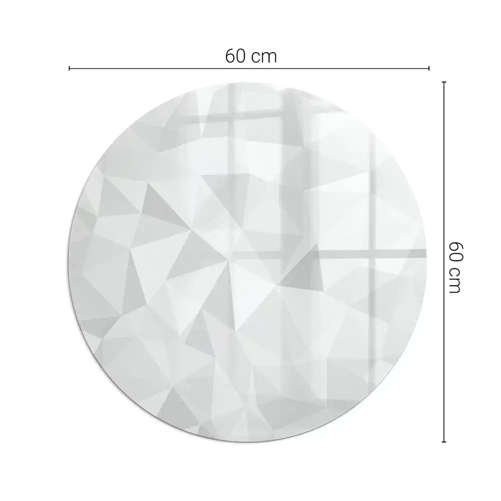 Szyba pod kominek narożny okrągła geometryczna abstrakcja w kształtach