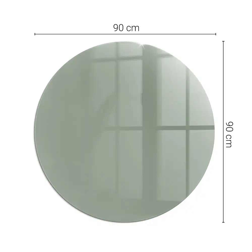 Okrągłe szkło pod kominek kolor szaro-zielony