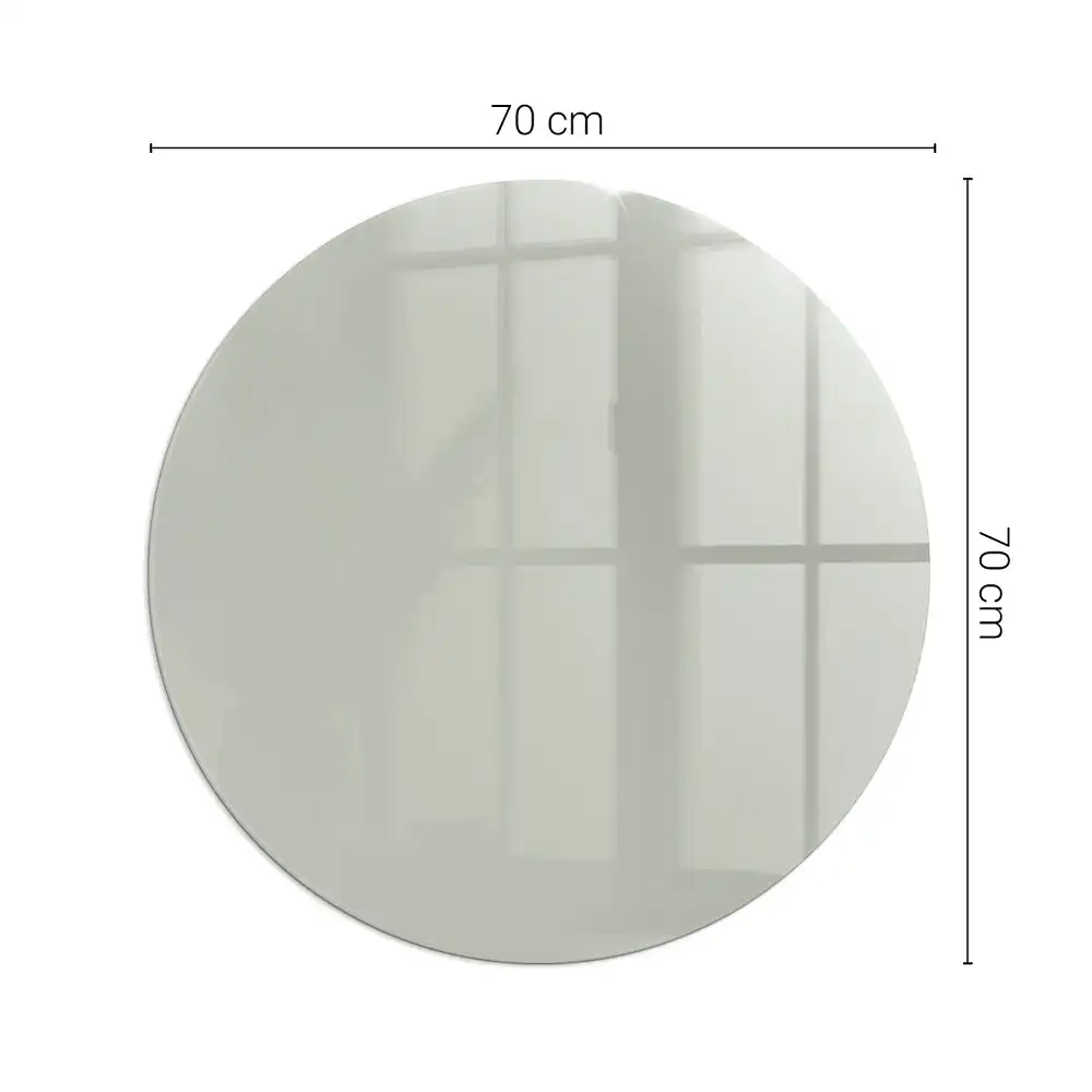 Okrągły panel kominkowy w kolorze szaro-zielonym