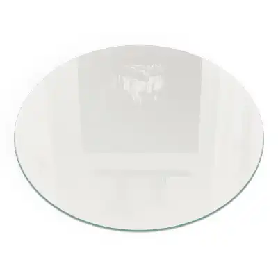Szkło hartowane pod kominek okrągłe kolor ivory