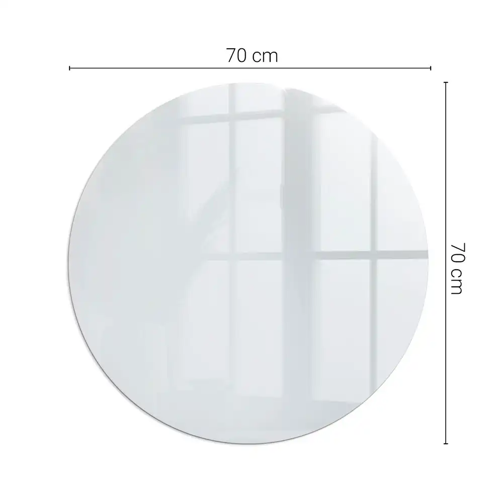 Okrągłe szkło pod kominek w kolorze białym