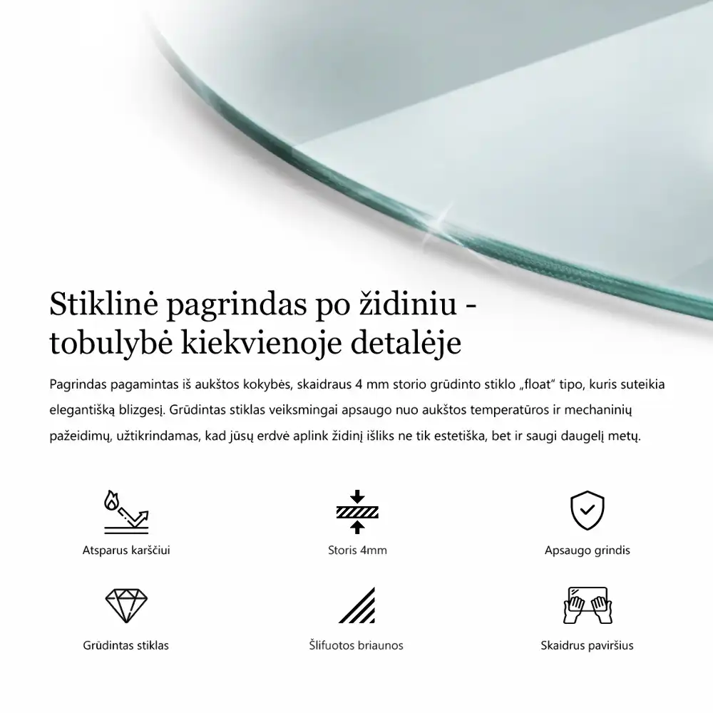 Szkło hartowane pod kominek okrągłe transparentne