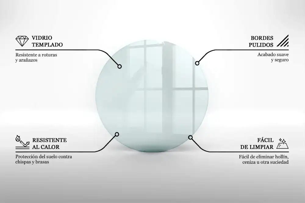 Szkło hartowane pod kominek okrągłe transparentne
