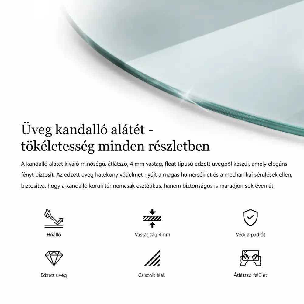 Szkło hartowane pod kominek okrągłe transparentne