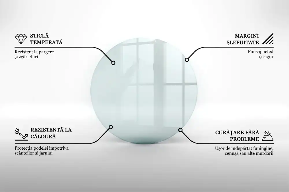 Szkło hartowane pod kominek okrągłe transparentne
